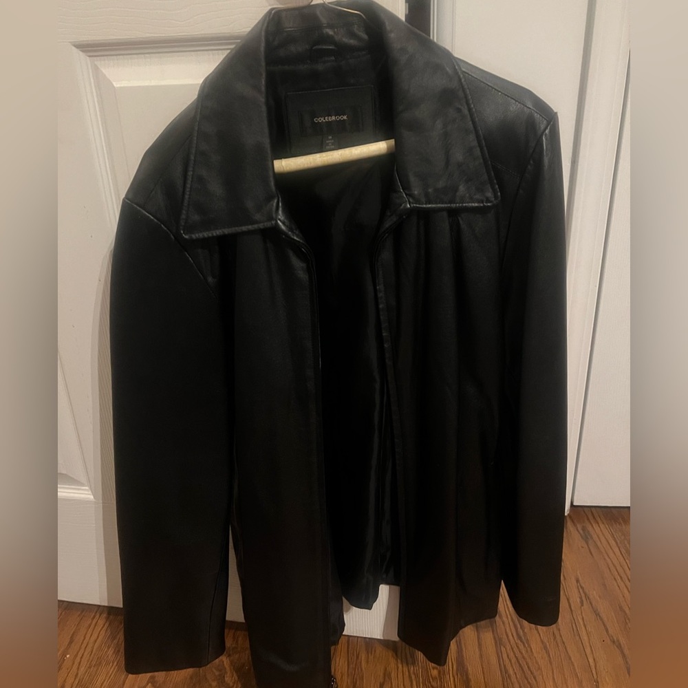 Black leather coat.  Great condition.  Used